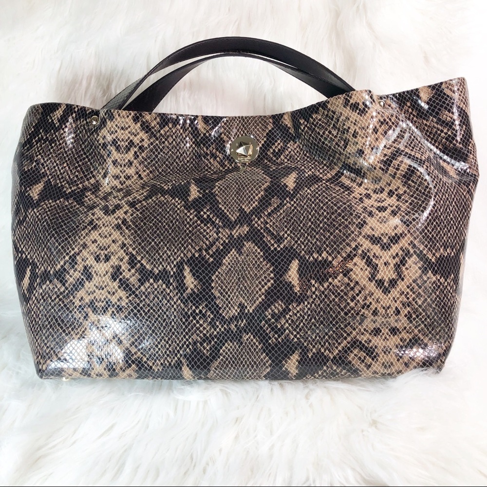 Kate Spade Tote Bag Snake Skin Embossed Leather